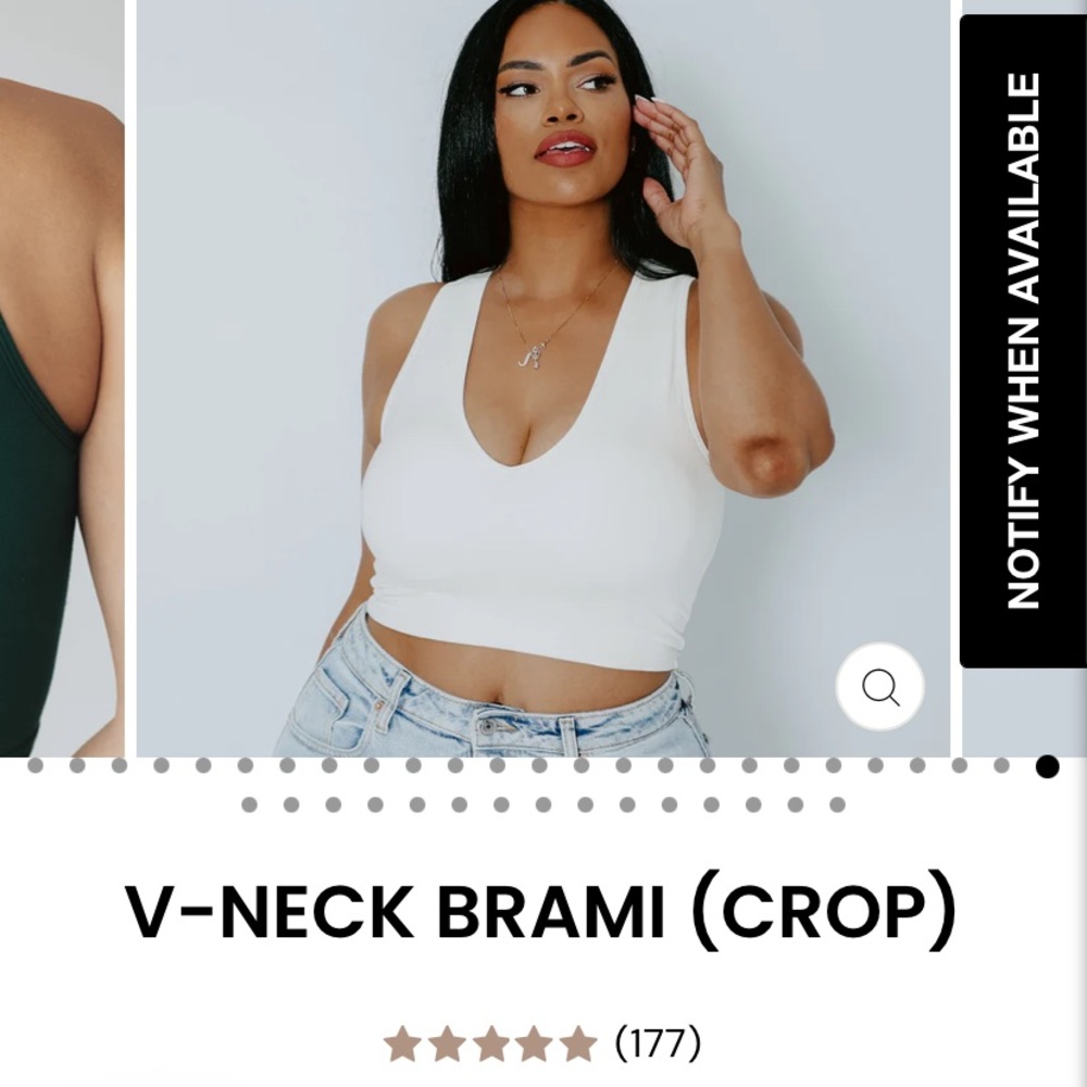 Klassy Network off white V Neck Brami crop